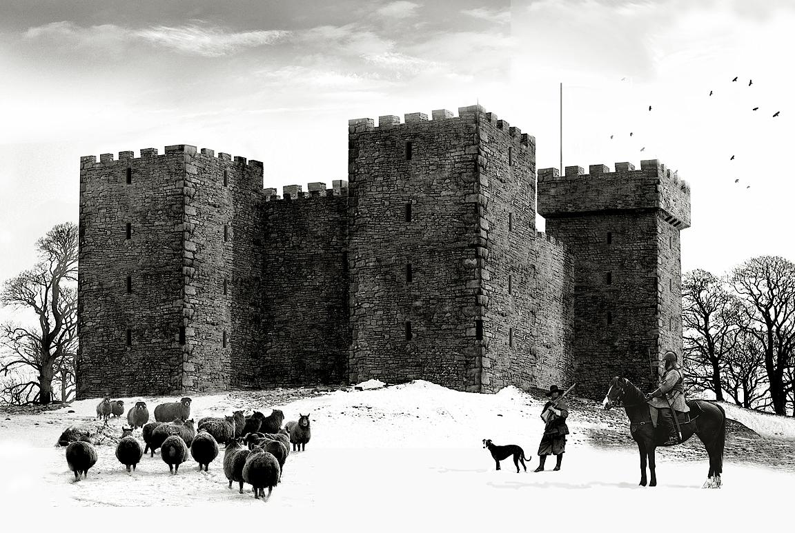 Artistic reconstruction of Greenhalgh Castle (courtesy of Paul Smith)
